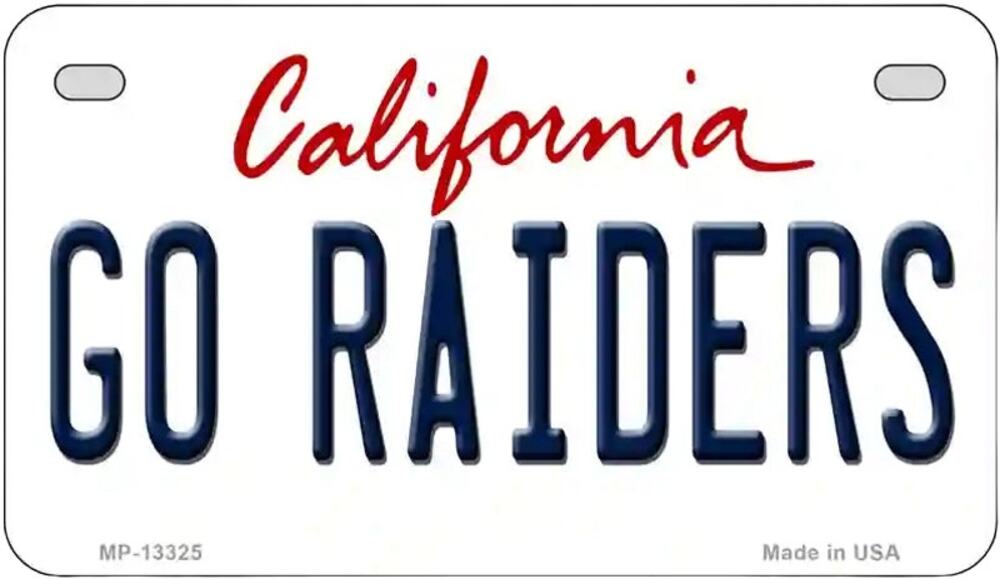 NFL Oakland Raiders License Plate Super Bowl Metal California Retro Auto Sign
